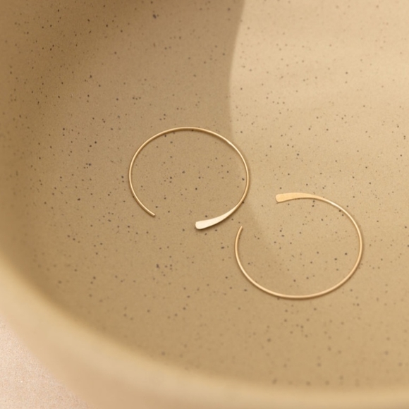 Simple Gold Filled Threader Hoops - Picture 1 of 5